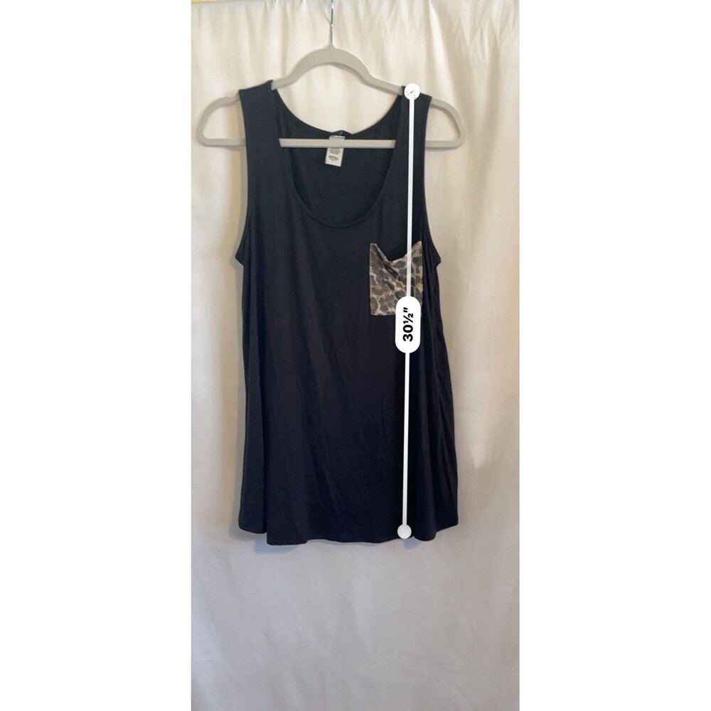 Heimish USA Tank Top Black Cheetah Pocket Stretch Women’s SZ L New With Tags - Picture 9 of 10